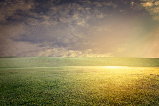 The beautiful landscap field grass and sky  vintage