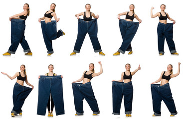 Obraz premium Composite photo of woman in dieting concept