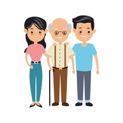 Family cartoon concept represented by grandfather and parents icon. Isolated and Colorfull illustration.