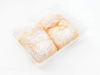 butter bread on white background
