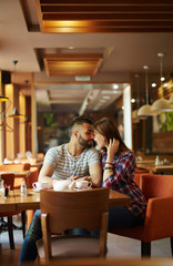 Couple in cafe