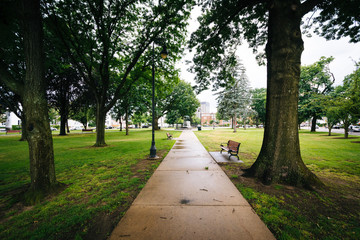 Walkway at Pulaski Park, in Manchester, New Hampshire.