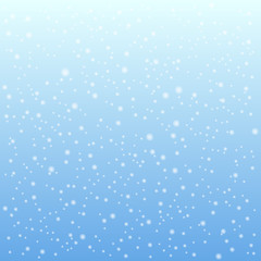 Falling snow on the blue background. Vector illustration.