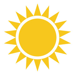 Yellow gold Sun icon isolated on background. Modern flat pictogr