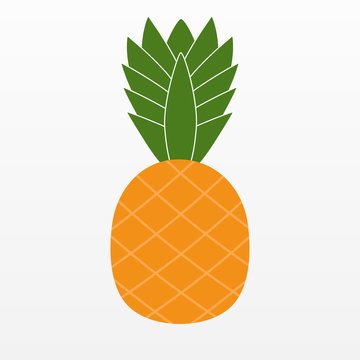 Ananas Pineapple icon isolated on background. Modern flat pictog