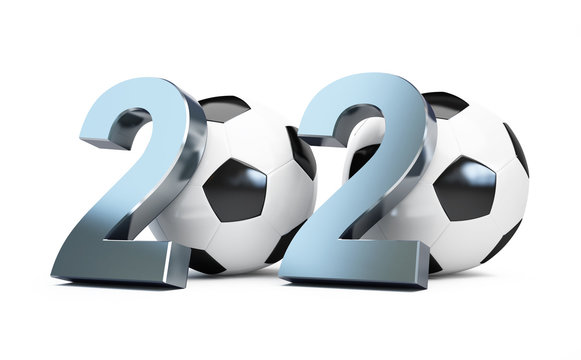 football 2020. 3d Illustrations on a white background