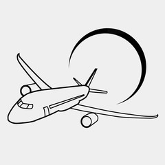 airplane icon. air travel icon and vector.
