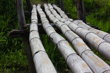 Close-old bamboo bridge.
