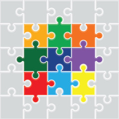 colourful  jigsaw pieces background