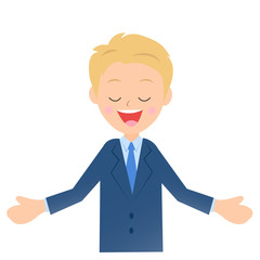 歌うビジネスマン、男性会社員のイラスト素材