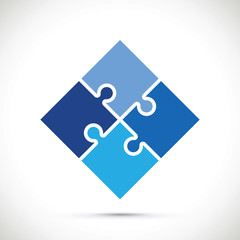 blue jigsaw pieces background