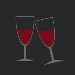 Glasses of wine and Vector.