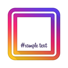 With hashtag frame