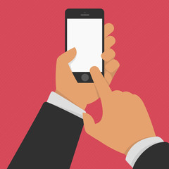 Smartphone with blank white screen