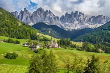 Tuinposter Dolomieten Val di Funes, Zuid-Tirol, Italië
