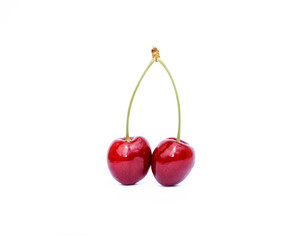 Cherries isolated on white