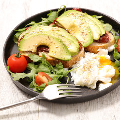 avocado toast and poached egg