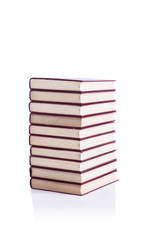 Stack of books isolated the white background
