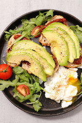 avocado toast and poached egg