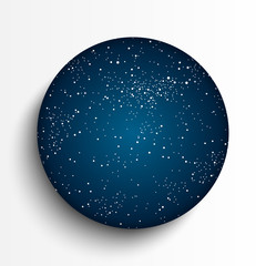 Vector circle frame. Starry night sky. 