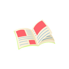 Magazine with place for advertising icon in cartoon style on a white background