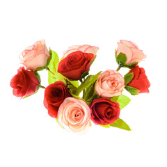 beautiful bright bouquet of roses on a white background