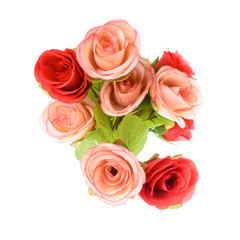 beautiful bright bouquet of roses on a white background