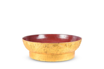 Wooden bowls color gold color.