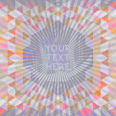 Abstract dark design with your text here and colored triangles. Digital vector image