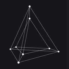 Hypertetrahedron 3D object. Vector Illustration