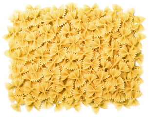 dry pasta, top view