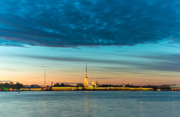 Naklejka premium White Nights in St. Petersburg , Peter and Paul Fortress , Russia June 10, 2016