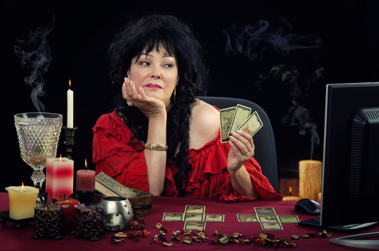 Fortune teller with Lenormand cards