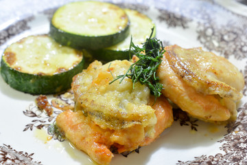 Flied Scallops with Zucchini