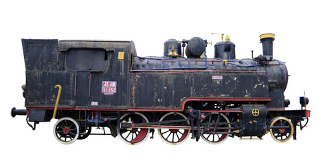Fototapeta premium old locomotive isolated