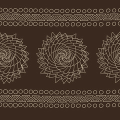 Organic spiral rose pattern, ethnic tribal style