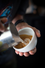 Fototapeta na wymiar cup of coffee latte art