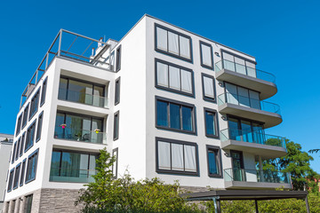 Modern apartment house seen in Berlin, Germany