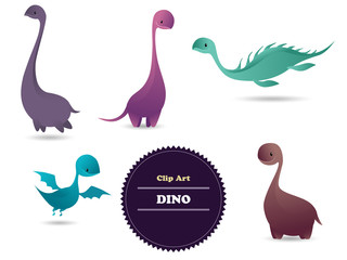 Cute funny lovely dino. Vector illustration.