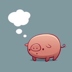 Pig Illustration with speech bubble