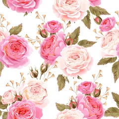 Foto op Plexiglas Rozen Engelse rozen naadloos