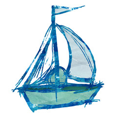 Watercolor boat