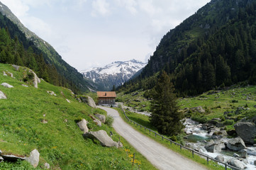 A Breathtaking little village in the alps with a stunning view o