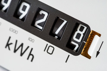 Kilowatt meter close-up 