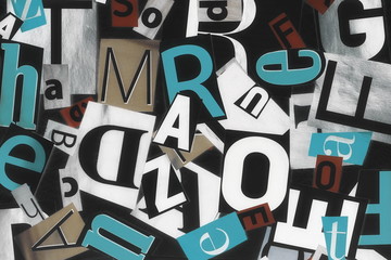 collage of letters background