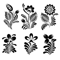 The elements of the ornament in a folk style