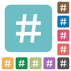 Obraz premium Flat hashtag icons