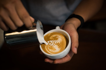 coffee latte art in coffee shop