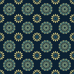 Seamless mandala pattern. Vintage elements in oriental style. Texture for wallpapers, backgrounds and page fill or printing on fabric or paper. Islam, arabic, indian, turkish,ottoman motifs. Vector.