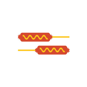 Sausages cartoon icon  yellow color tone